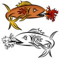 Fire Fish Drawing Royalty Free Stock Photo