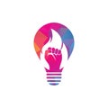 Fire Fist bulb shape concept Logo Vector.