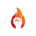 Fire Fist Logo Vector. Revolution Protest Royalty Free Stock Photo