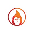 Fire Fist Logo Vector. Revolution Protest Royalty Free Stock Photo