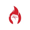 Fire Fist Logo Vector. Royalty Free Stock Photo