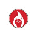 Fire Fist Logo Vector. Royalty Free Stock Photo