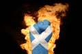 Fire fist with the national flag of scotland Royalty Free Stock Photo