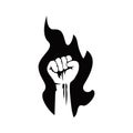 Fire fist silhouette design vector illustration