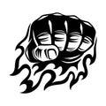 Fire fist sport icon.