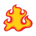 Fire flame, angry line fireball. Fireflame for chimney, hell gas bonfire, flammable devil shape, light burn on orange