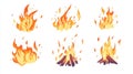 Fire Flame Animation Isolated on White Background for Game GUI Elements Generative AI Royalty Free Stock Photo