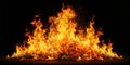 Fire flame background on black Royalty Free Stock Photo