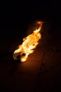 Fire flame background. Flaming torch on dark background