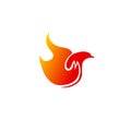 Fire flame bird logo icon vector illustartion