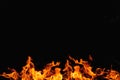 Fire flame on black background Royalty Free Stock Photo