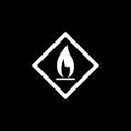 Fire flame burn icon isolated on dark background Royalty Free Stock Photo