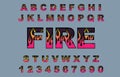 Fire flame burning fonts. Royalty Free Stock Photo