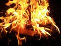 FIRE FLAME BURNING WITH SPARKELS Royalty Free Stock Photo