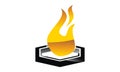 Fire Flame and Hexagon Royalty Free Stock Photo