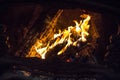 Fire flame in a home fireplace Royalty Free Stock Photo