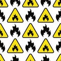 Fire flame hot burn vector icon warm danger and cooking yellow bonfire light blazing campfire.