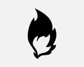 Fire Flame Burn Burning Light Camp Campfire Hot Flammable Black White Silhouette Symbol Icon Sign Vector