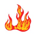 Fire flame icon. Burn symbol, warm bonfire sign, flammable energy silhouette, heat and flames campfire, hot ignite