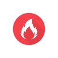 Fire flame icon. Hot symbol button. Web site page and mobile app design vector element. Vector EPS 10 Royalty Free Stock Photo