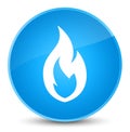 Fire flame icon elegant cyan blue round button