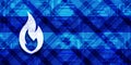 Fire flame icon modern glassy blue banner background pattern illustration