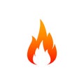 Fire flame icon. Oil, gas and energy concept and hot food. Flat design, vector illustration on background. Royalty Free Stock Photo