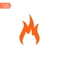 Fire flame icon. Orange icon isolated on white background. Fire flame silhouette. Simple icon. Web site page and mobile app design Royalty Free Stock Photo