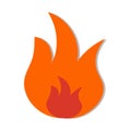 Fire or Flame icon or symbol. Vector illustration of a isolated fire campfire.