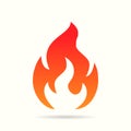 Fire flame icon template color editable. Fire flame symbol vector sign isolated on white background. Simple icon. Web site page Royalty Free Stock Photo