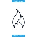 Fire Flame Icon Vector Design Template. Editable stroke. Royalty Free Stock Photo