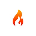 Fire flame icon vector template. Hot red orange fire flame Royalty Free Stock Photo