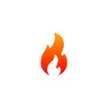 Fire flame icon vector template. Hot red orange fire flame for caution hot or spicy food. Vector logo symbol for oil, gas and ener