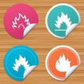 Fire flame icons. Heat signs. Royalty Free Stock Photo