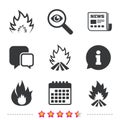 Fire flame icons. Heat signs. Royalty Free Stock Photo