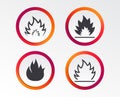 Fire flame icons. Heat signs. Royalty Free Stock Photo