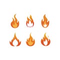 Fire flame icons vector set Royalty Free Stock Photo