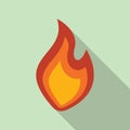 Fire flame ignite icon, flat style
