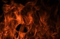 Fire flame isolate on black background. Burn flames, abstract texture. Art design for fire pattern, flame texture. Royalty Free Stock Photo