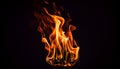 Fire flame isolated on black isolated background Beautiful yellow, orange and red and red blaze fire flame texture style