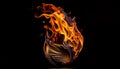 Fire flame isolated on black isolated background Beautiful yellow, orange and red and red blaze fire flame texture style