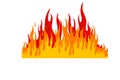 Fire flame isolated on white background. Royalty Free Stock Photo