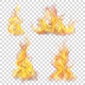 Fire flame for light background Royalty Free Stock Photo