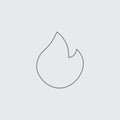 Fire flame line icon. Fire flame silhouette. Simple icon. Web site page and mobile app design vector element. Stock Royalty Free Stock Photo