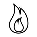 Fire flame line icon in flat style Fire symbol Royalty Free Stock Photo