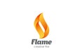 Fire Flame Logo design template. Abstract Elegant element Logotype concept icon Royalty Free Stock Photo