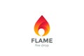 Fire Flame Logo design vector droplet. Red drop Royalty Free Stock Photo