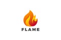 Fire Flame Logo design vector template. Burning Bonfire Logotype concept icon