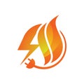 Fire Flame Logo design vector template drop silhouette. Royalty Free Stock Photo