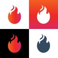 Fire flame logo icon design, ignite symbol illustration - Vector Royalty Free Stock Photo